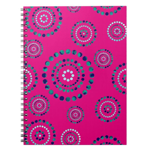 Dots Circle Power Blume + Ihr Backgr. Notizblock (Vorderseite)
