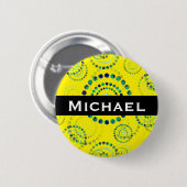 Dots Circle Power Blume II + Ihr Backgr. Idee Button (Vorne & Hinten)