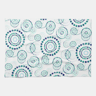 Dots Circle Power Blume II + Ihr Backgr. Idee Geschirrtuch