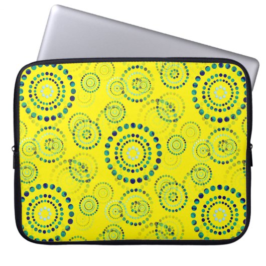 Dots Circle Power Blume II + Ihr Backgr. Idee Laptopschutzhülle (Vorderseite)