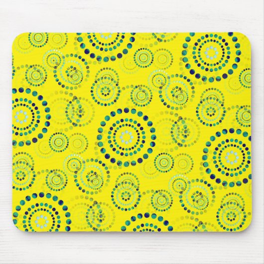 Dots Circle Power Blume II + Ihr Backgr. Idee Mousepad (Vorne)