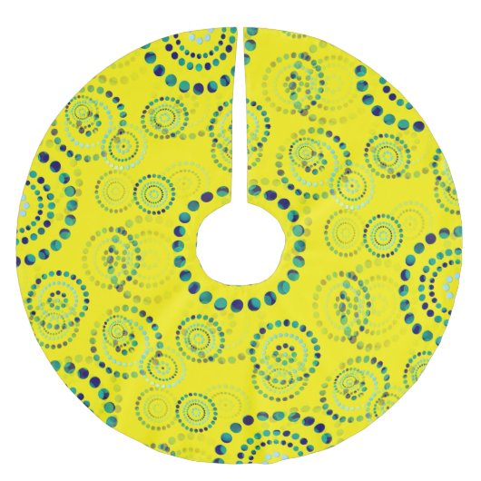 Dots Circle Power Blume II + Ihr Backgr. Idee Polyester Weihnachtsbaumdecke (Vorderseite)