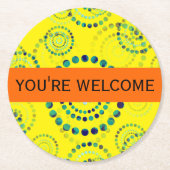 Dots Circle Power Blume II + Ihr Backgr. Idee Runder Pappuntersetzer (Vorderseite)