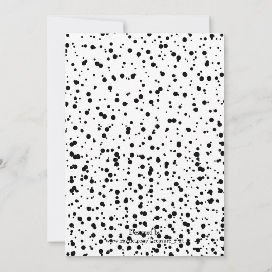 Dots Confetti und Imitate Golddesign Einladung (Rückseite)