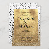 Dots Confetti und Imitate Golddesign Einladung (Vorne/Hinten)