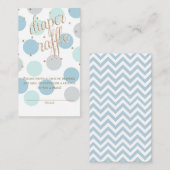 Dots & Glitzer - Baby Shower Diaper Raffle Ticket Begleitkarte (Vorne/Hinten)