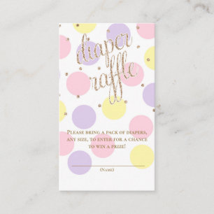 Dots & Glitzer - Baby Shower Diaper Raffle Ticket Begleitkarte