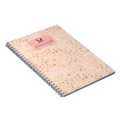Dots gold Rosa Farbe Farbe Monogram Notizblock (Rechte Seite)