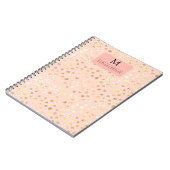 Dots gold Rosa Farbe Farbe Monogram Notizblock (Linke Seite)