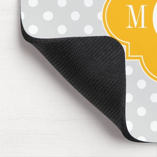 Dots Goldenrod 3 Monogramm Mousepad (Ecke)