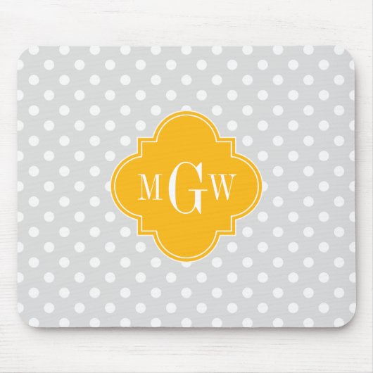 Dots Goldenrod 3 Monogramm Mousepad (Vorne)