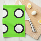 Dots Green White Black 4Mel Geschirrtuch (Viertel Falte)