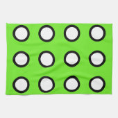 Dots Green White Black 4Mel Geschirrtuch (Horizontal)