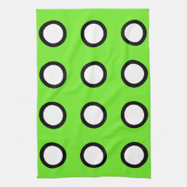 Dots Green White Black 4Mel Geschirrtuch