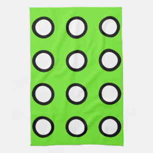 Dots Green White Black 4Mel Geschirrtuch