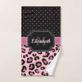 Dots & Leopard Print Badhandtuch Set (Handtuch)