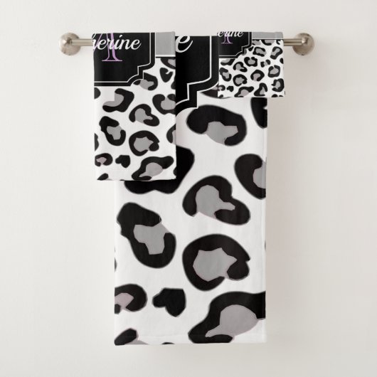 Dots & Leopard Print Badhandtuch Set (Insitu)