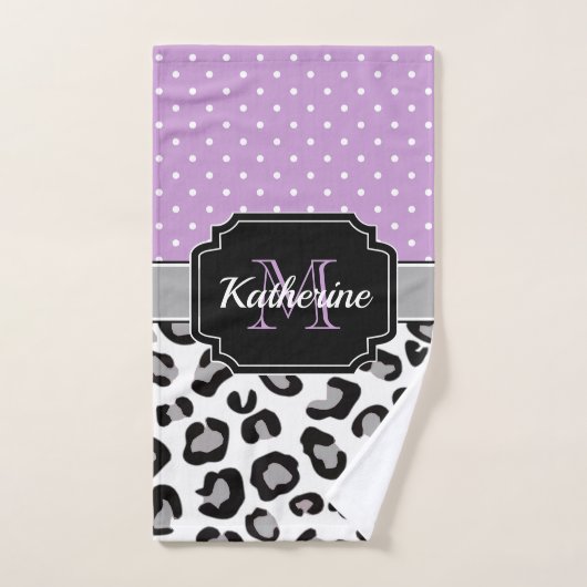 Dots & Leopard Print Badhandtuch Set (Handtuch)