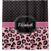Dots & Leopard Print Duschvorhang (Vorderseite)