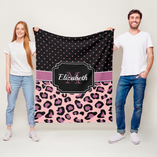 Dots & Leopard Print Fleecedecke (Beispiel)