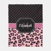 Dots & Leopard Print Fleecedecke (Vorderseite)