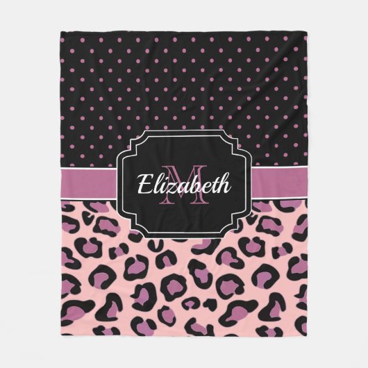 Dots & Leopard Print Fleecedecke (Vorderseite)
