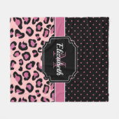 Dots & Leopard Print Fleecedecke (Vorderseite (Horizontal))