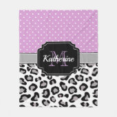 Dots & Leopard Print Fleecedecke (Vorderseite)