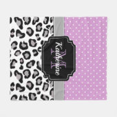 Dots & Leopard Print Fleecedecke (Vorderseite (Horizontal))
