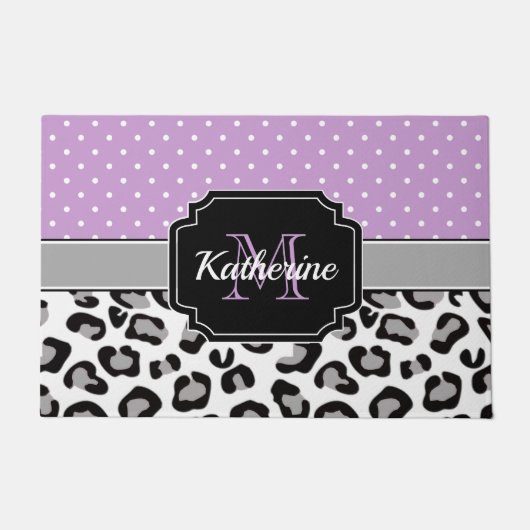 Dots & Leopard Print Fußmatte (Vorderseite)