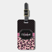 Dots & Leopard Print Gepäckanhänger (Vorderseite vertikal)
