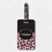 Dots & Leopard Print Gepäckanhänger (Rückseite vertikal)