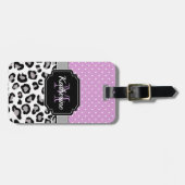 Dots & Leopard Print Gepäckanhänger (Vorderseite horizontal)
