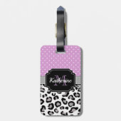 Dots & Leopard Print Gepäckanhänger (Rückseite vertikal)