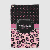 Dots & Leopard Print Golfhandtuch (Vorderseite)