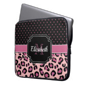 Dots & Leopard Print Laptopschutzhülle (Vorderseite Links)