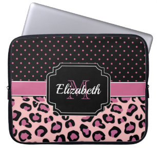 Dots & Leopard Print Laptopschutzhülle