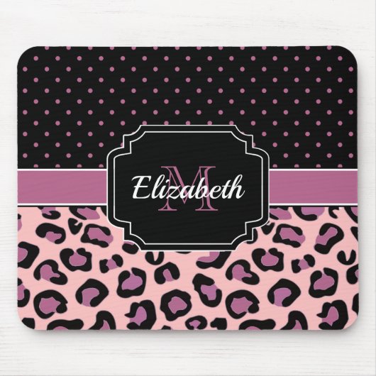 Dots & Leopard Print Mousepad (Vorne)