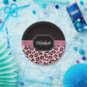 Dots & Leopard Print Pappteller (Party)