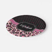 Dots & Leopard Print Pappteller (Schrägansicht)