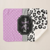 Dots & Leopard Print Sherpadecke (Vorderseite (Horizontal))