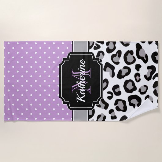 Dots & Leopard Print Strandtuch (Vorderseite)