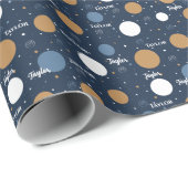 Dots Modern Dotted Dunkelblauer Weihnachtsnamen Te Geschenkpapier (Rolleneckpunkt)
