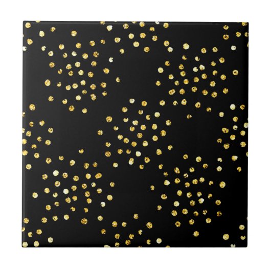 Dots Monogramm für Golden Glitzer Fliese (Vorderseite)
