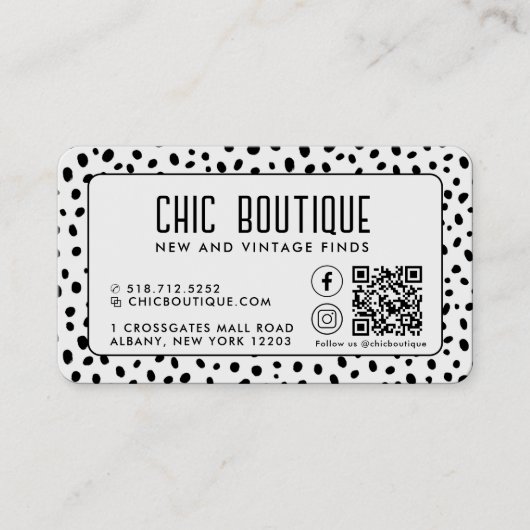 Dots-Muster QR-Code-Bonuskarte Visitenkarte (Vorderseite)