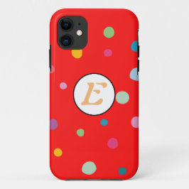 Dots Muster rot farbige Monogramm fröhlich niedlic Case-Mate iPhone Hülle
