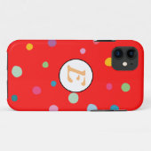 Dots Muster rot farbige Monogramm fröhlich niedlic Case-Mate iPhone Hülle (Rückseite (Horizontal))
