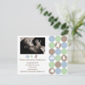 Dots N Shapes Geburtshinweis Ankündigung (Stehend Vorderseite)