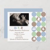 Dots N Shapes Geburtshinweis Ankündigung (Vorne/Hinten)