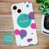 Dots Niedlich Spaß Muster Lila rosa aquamarine Far Case-Mate iPhone Hülle